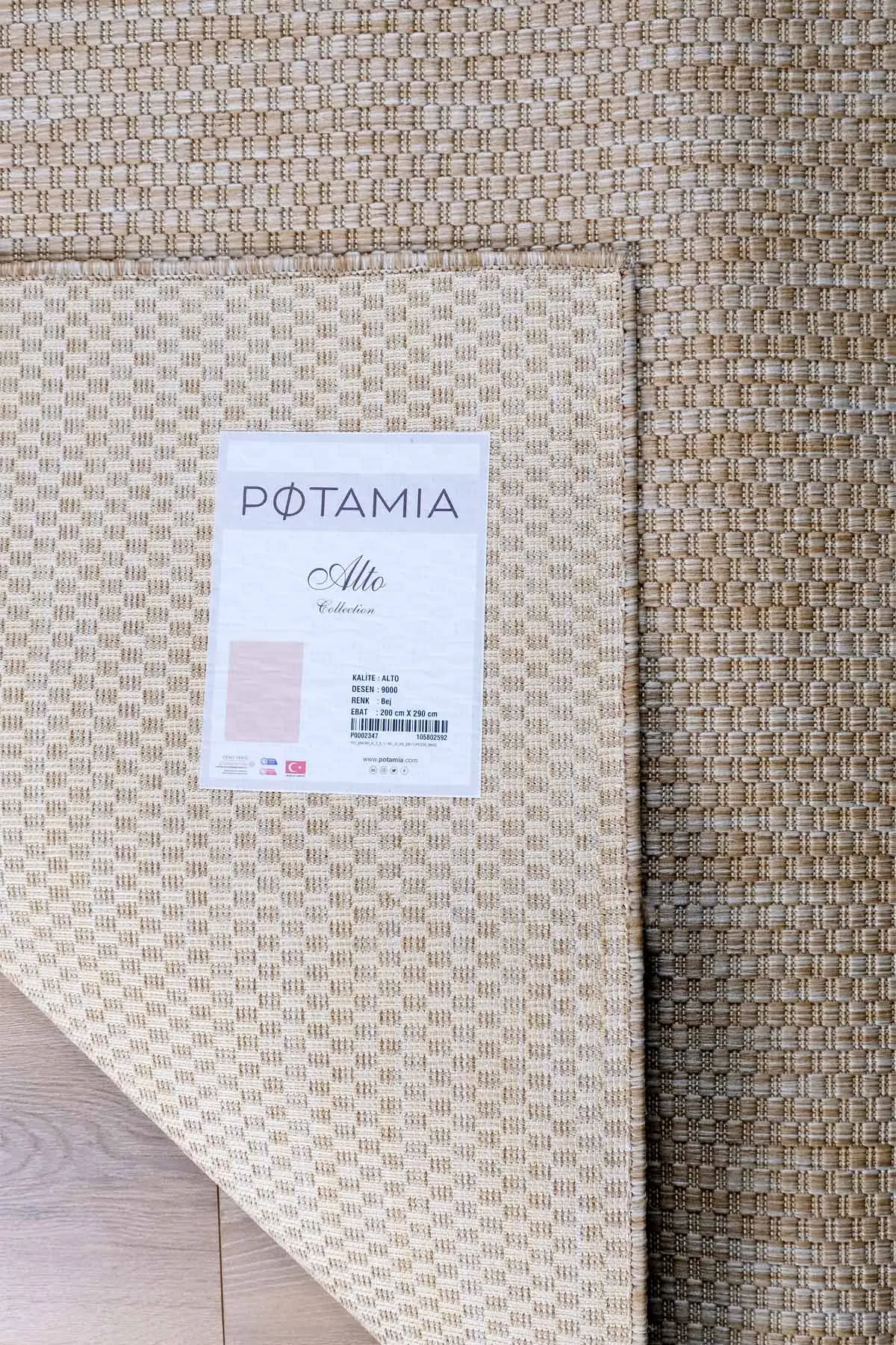 Potamia Alto Bej 9000 Sisal Dekoratif İnce Makine Halısı