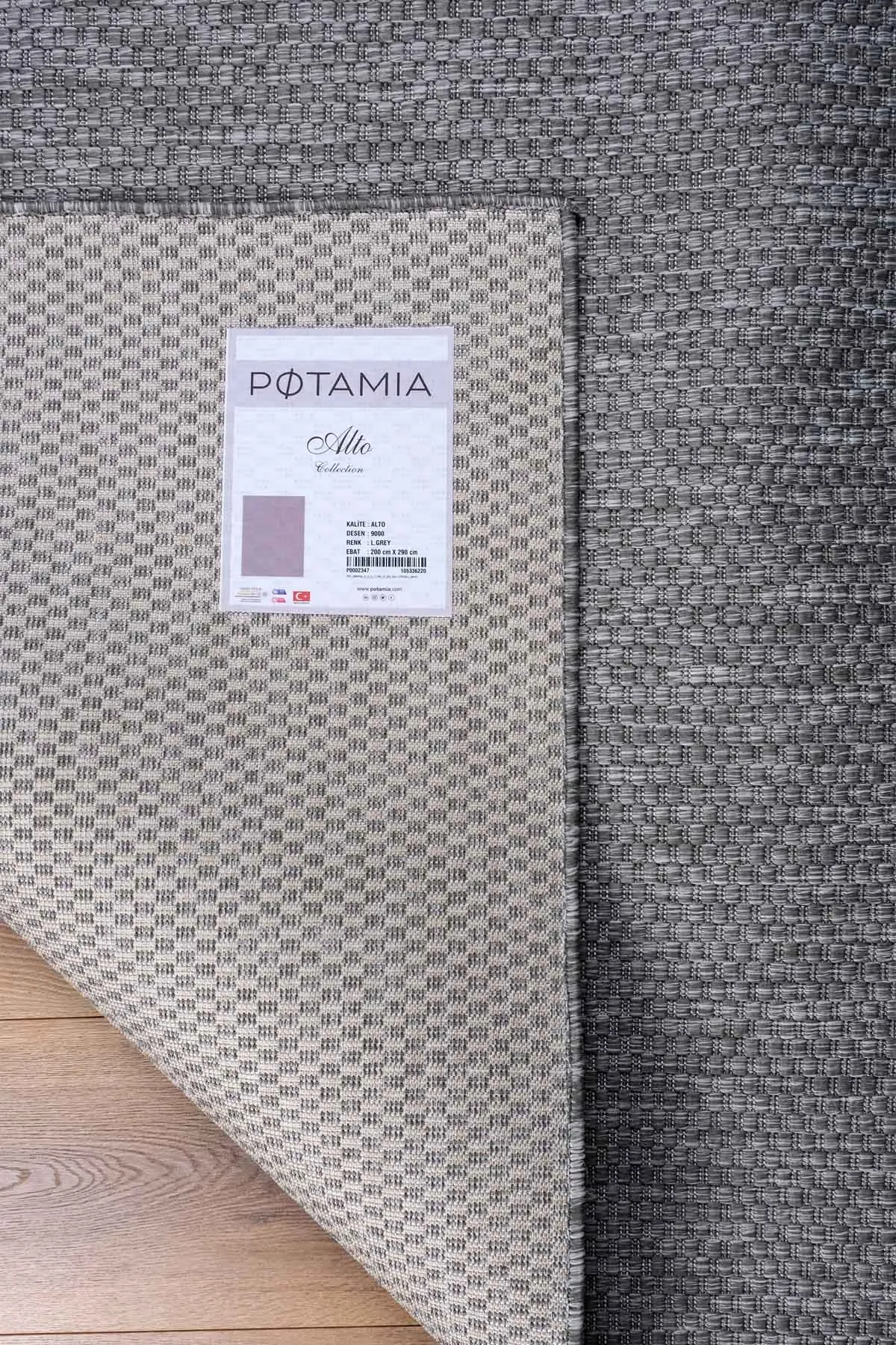 Potamia Alto Gri Sisal Dekoratif İnce Makine Halısı 9000 - Thumbnail