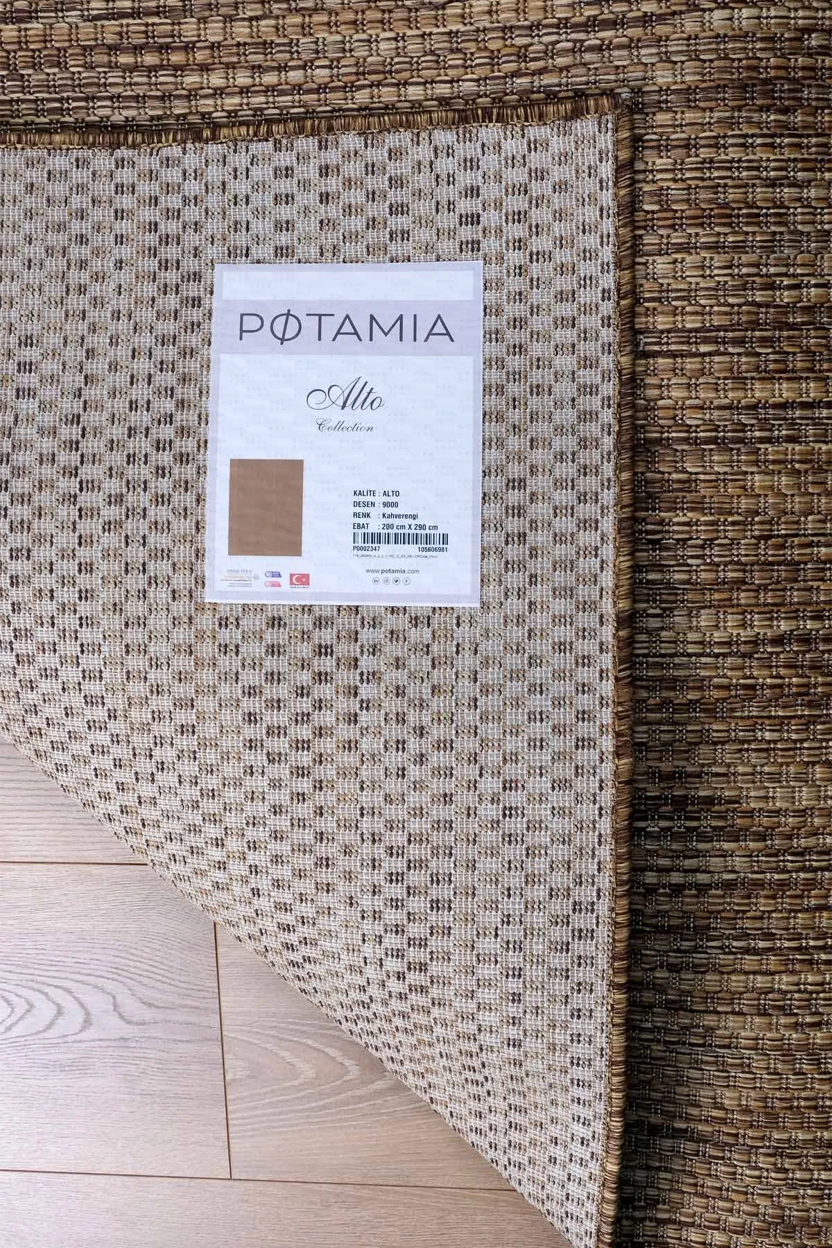 Potamia Alto Kahverengi Sisal Dekoratif İnce Makine Halısı 9000 - Thumbnail