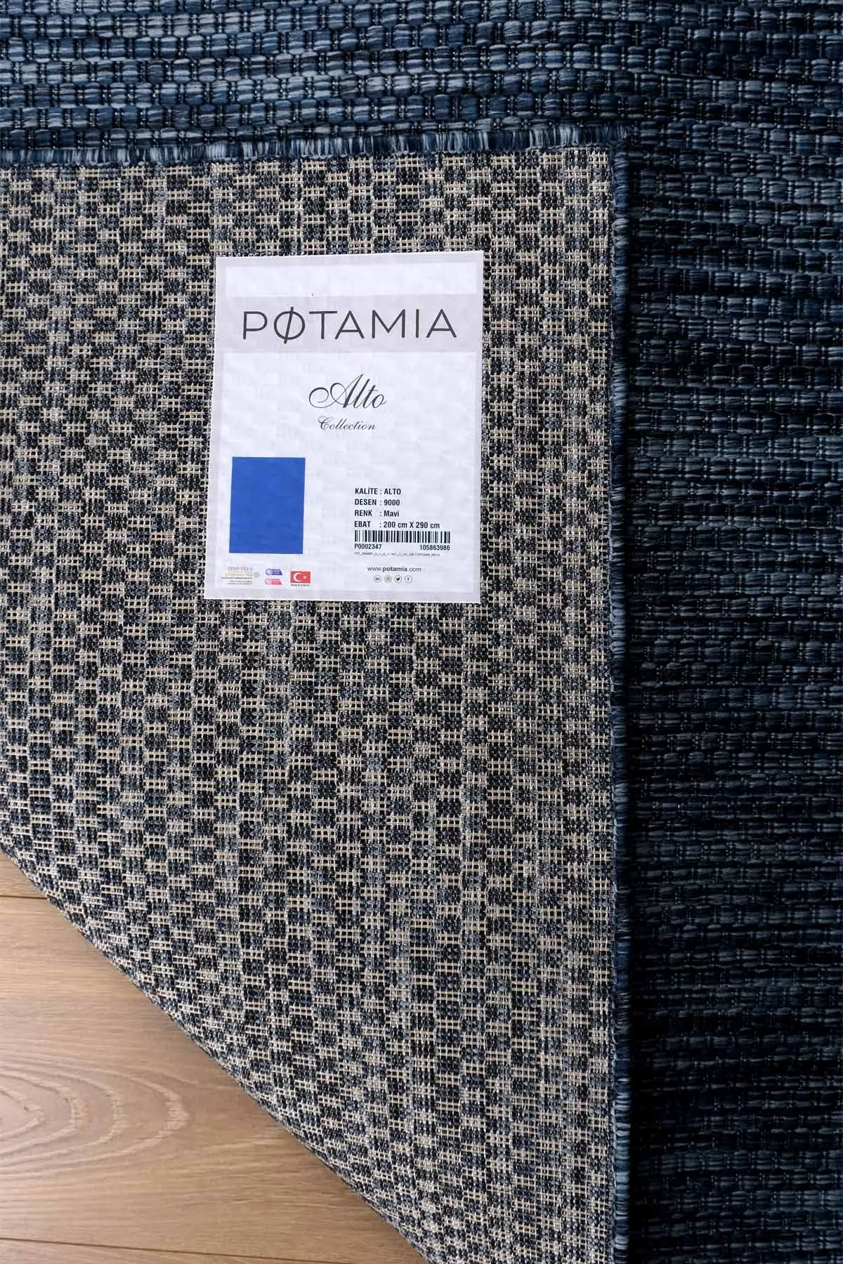 Potamia Alto Lacivert Sisal Dekoratif İnce Makine Halısı 9000 - Thumbnail
